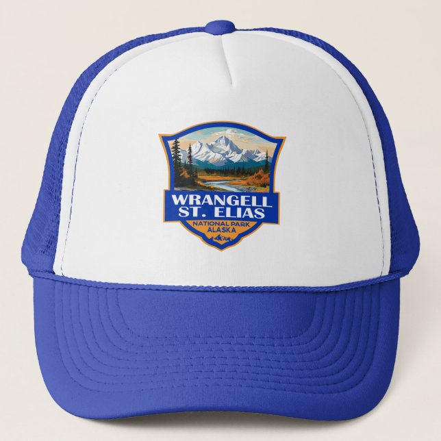 Gorra De Camionero Arte del Parque Nacional Wrangell St. Elias (Anverso)