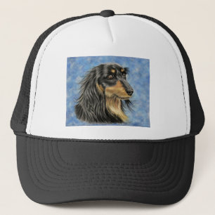 Gorra De Camionero Arte del perro - arte de pelo largo Marco del