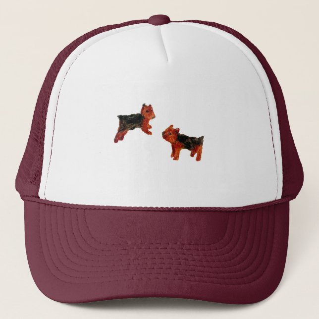Gorra De Camionero Arte del perro de Terrier (Anverso)
