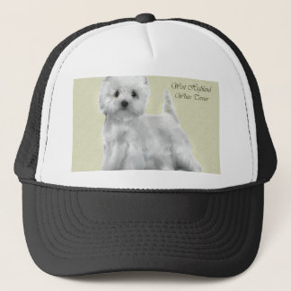 Gorra De Camionero Arte del territorio blanco de West Highland