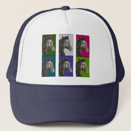 Gorra De Camionero Arte dibujado a mano de caballo