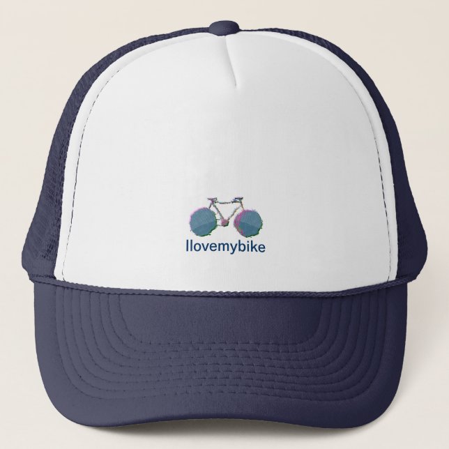 Gorra De Camionero arte digital de la bicicleta (Anverso)