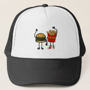 Gorra De Camionero Arte divertido de la hamburguesa y del dibujo