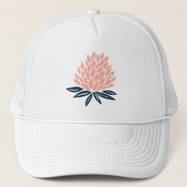 Gorra De Camionero Arte dulce rosa azul Lotus Flower
