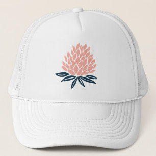 Gorra De Camionero Arte dulce rosa azul Lotus Flower