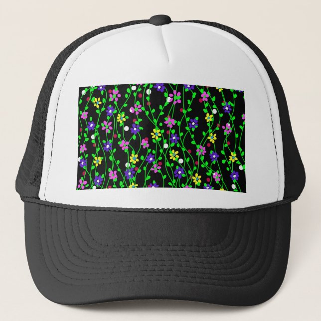 Gorra De Camionero Arte floral de primavera (Anverso)