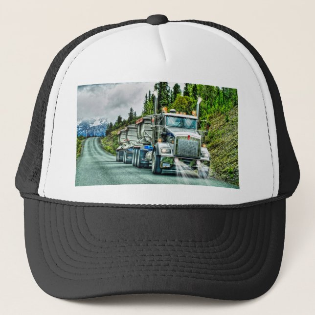 Gorra De Camionero Arte fotográfico de camionetas de cuarzo gris plat (Anverso)