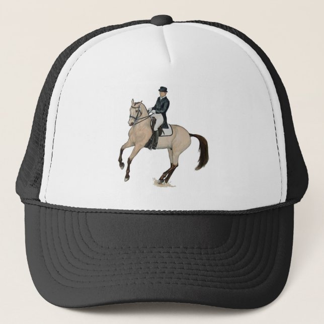 Gorra De Camionero Arte magnífico del caballo del Dressage del ante (Anverso)