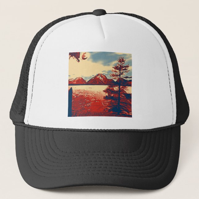 Gorra De Camionero Arte magnífico del parque nacional de Teton (Anverso)