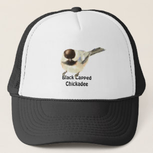 Gorra De Camionero Arte natural de pájaros de pollo con cubierta negr