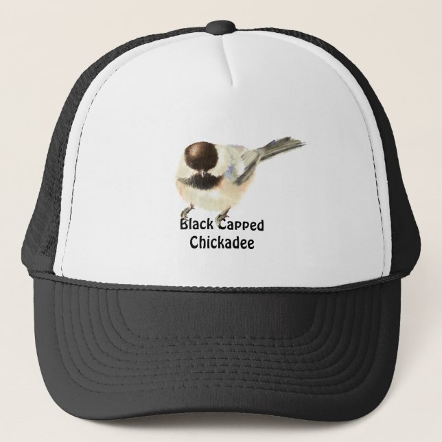 Gorra De Camionero Arte natural de pájaros de pollo con cubierta negr (Anverso)