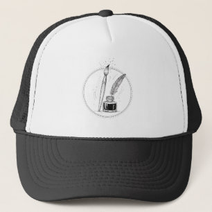 Gorra De Camionero Arte oscuro minimalista de escritor vintage tinta