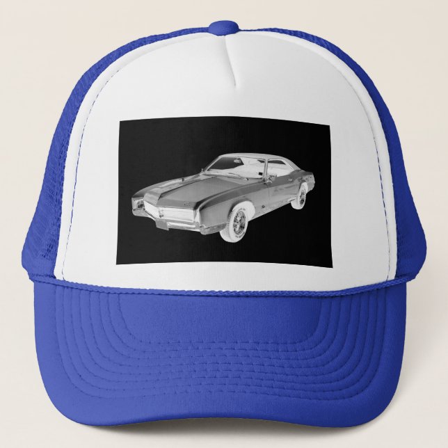 Gorra De Camionero Arte pop 1967 blanco y negro de Buick Riviera (Anverso)