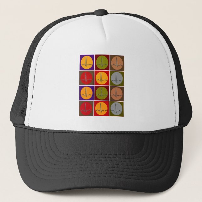 Gorra De Camionero Arte pop cardiaco de QRS (Anverso)