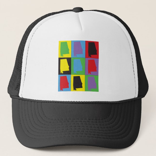Gorra De Camionero Arte pop de Alabama (Anverso)