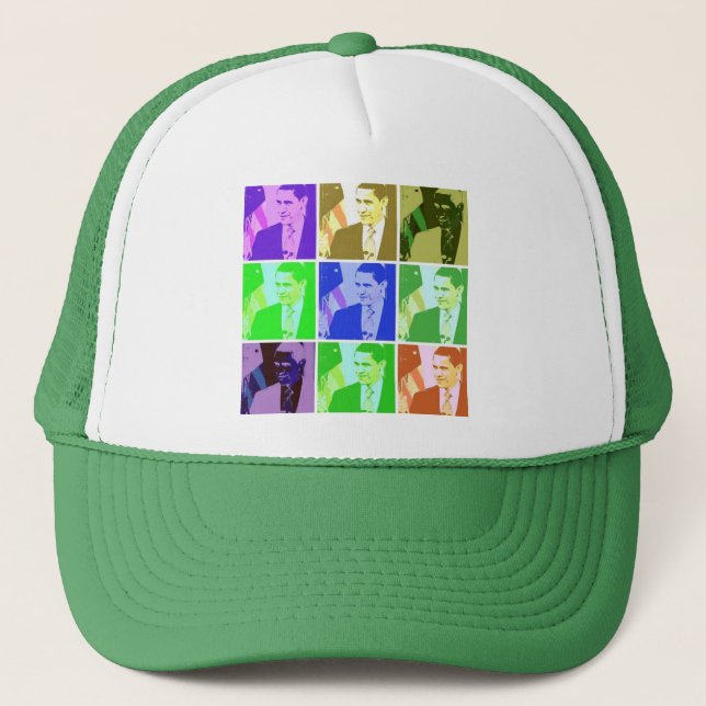 Gorra De Camionero Arte pop de Barack Obama (Anverso)