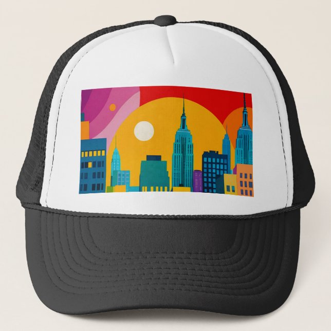 Gorra De Camionero Arte Pop de Nueva York (Anverso)