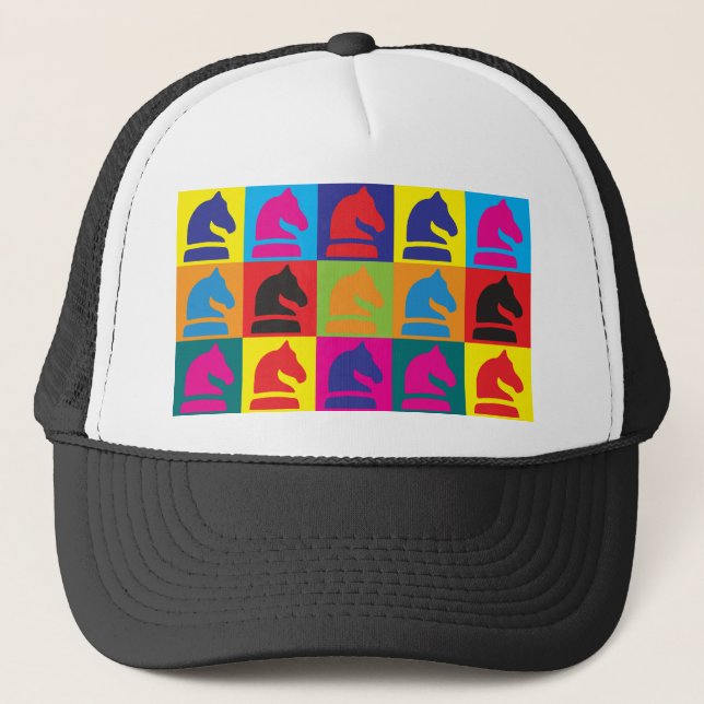 Gorra De Camionero Arte pop del ajedrez (Anverso)