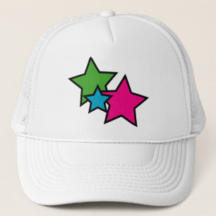 Gorra De Camionero Arte Pop Gráfico de Estrellas Retro Neon