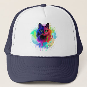 Gorra De Camionero Arte pop psicodélico para gatos