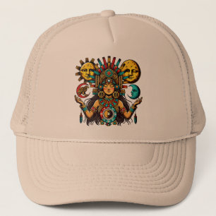 Gorra De Camionero Arte popular azteca indio woMan princesa luna de s