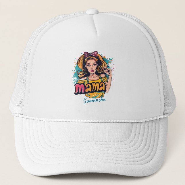 Gorra De Camionero Arte Retro Mama Pop Personalizado (10) (Anverso)