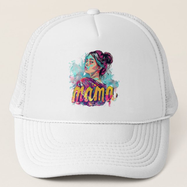 Gorra De Camionero Arte Retro Mama Pop Personalizado (13) (Anverso)