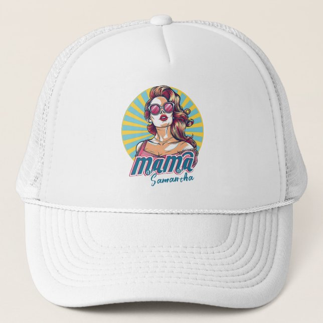 Gorra De Camionero Arte Retro Mama Pop Personalizado (9) (Anverso)