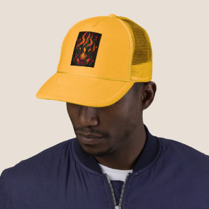 Gorra De Camionero Arte vector de llama surrealista - 4K Representaci