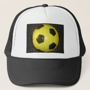 Gorra De Camionero Arte vibrante de fútbol amarillo y negro (fútbol)