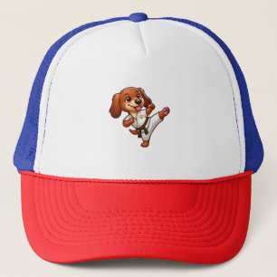 Gorra De Camionero Artes marciales de karate de Dachshund patadas alt