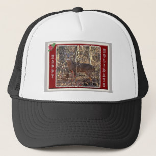 Gorra De Camionero Artículos de vacaciones de Whitetail Deer Happy