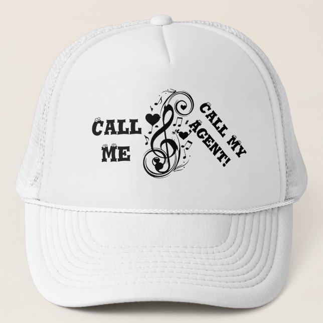Gorra De Camionero Artista dispuesto a trabajar, llama a mi agente!_ (Anverso)