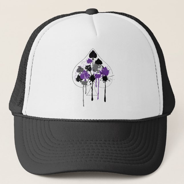 Gorra De Camionero As de espadas Aromántico Orgullo Asexual (Anverso)