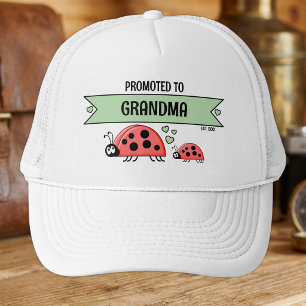 Gorra De Camionero Ascendido a Abuela mariquitas blancas verdes