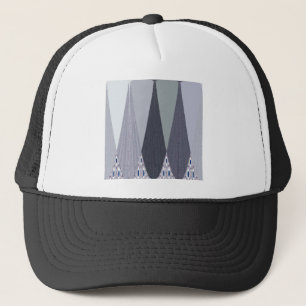 Gorra De Camionero Ash Gray Chevron Dots Art Print