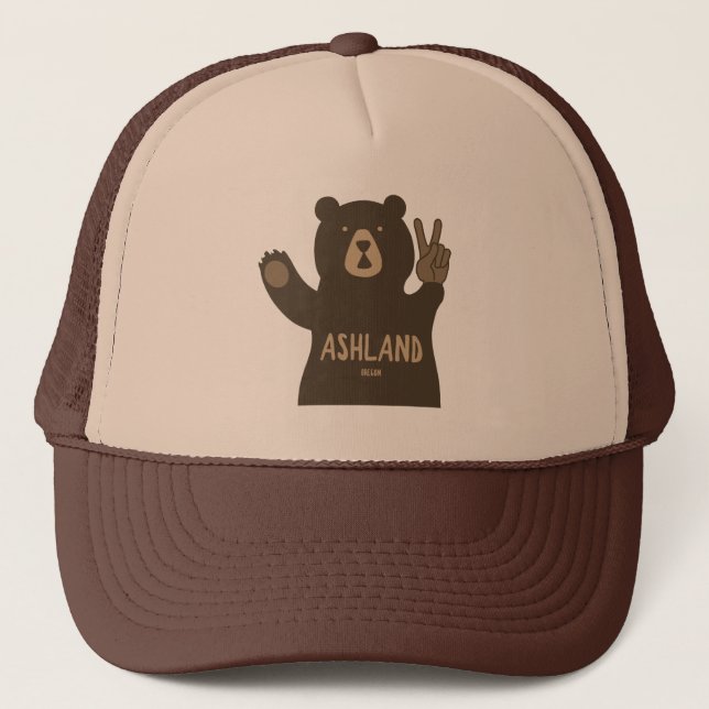 Gorra De Camionero Ashland Oregon Peace Bear (Anverso)