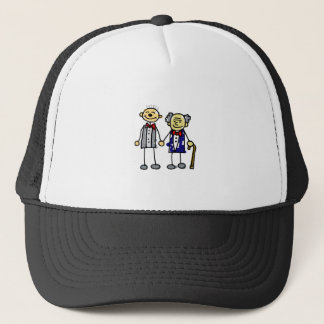 Gorra De Camionero Asiático blanco de los viejos pares gay