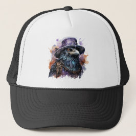 Gorra De Camionero Asistente para acuarela Raven Bird