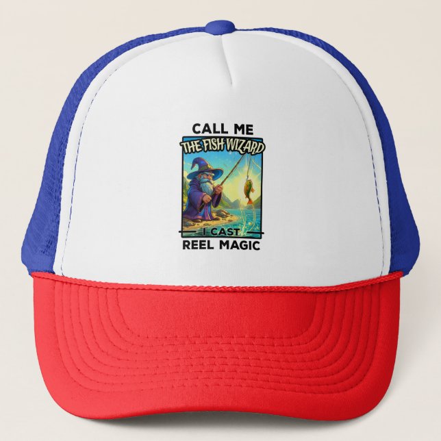 Gorra De Camionero Asistente para pesca de fantasía - Reel Magic (Anverso)