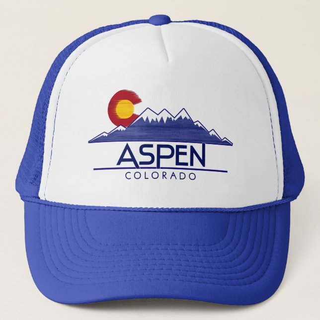 Gorra De Camionero Aspen Colorado wood mountains hat (Anverso)