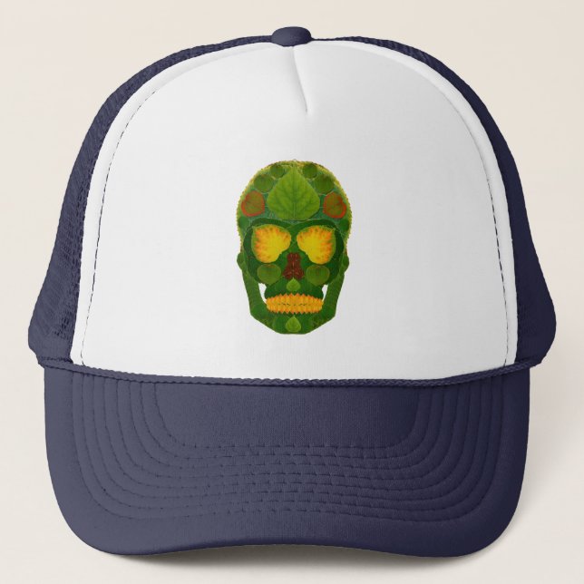 Gorra De Camionero Aspen Leaf Skull 9 (Anverso)