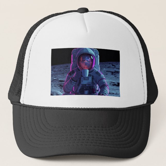 Gorra De Camionero “Astronaut Chill Vibes - Vaporwave Cap” (Anverso)