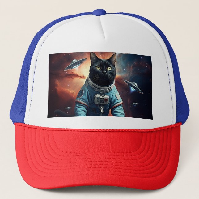 Gorra De Camionero Astronauta gata galáctica (Anverso)