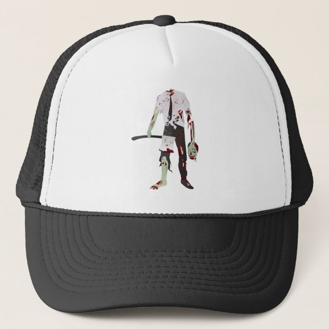 Gorra De Camionero asustado zombie de halloween (Anverso)