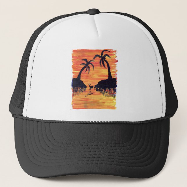 Gorra De Camionero Atardecer de flamencos (Anverso)
