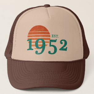 Gorra De Camionero Atardecer de la época de cumpleaños 70 de 1952