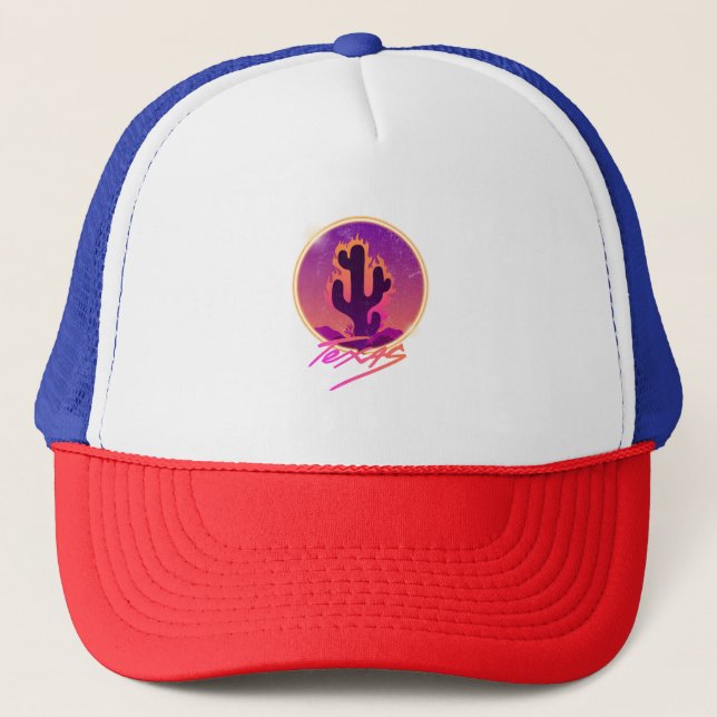 GORRA DE CAMIONERO ATARDECER DE NEÓN DE CACTUS (Anverso)