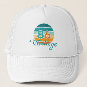 Gorra De Camionero Atardecer Retro 86 Vintage Deteriorado