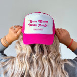 Gorra De Camionero Atardecer rosa y Naranja: ahorra agua, bebe marcas<br><div class="desc">Este divertido y colorido diseño retro cuenta con un naranja brillante y una puesta de sol rosa.</div>